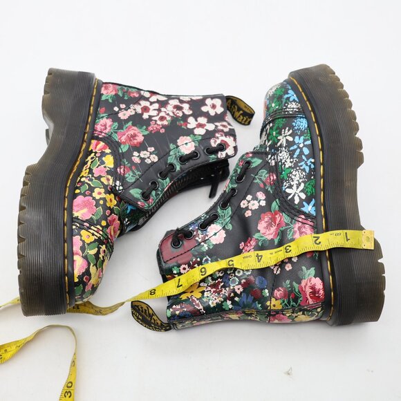 Doc Dr. Martens Sinclair Hi Floral Platform Boot Women's Size 5 Lace up Zip - Picture 6 of 12